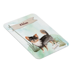 Anpassat namn, lång Hund, Chihuahua Pet-modell Magnet