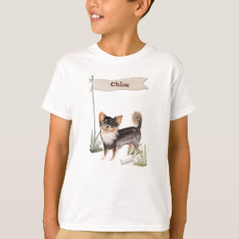 Anpassat namn, lång Hund, Chihuahua Pet-modell T Shirt