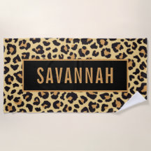 Anpassat namn Leopard Animal Print Mönster Classic