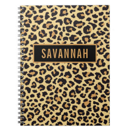 Anpassat namn Leopard Animal Print Mönster Classic Anteckningsbok