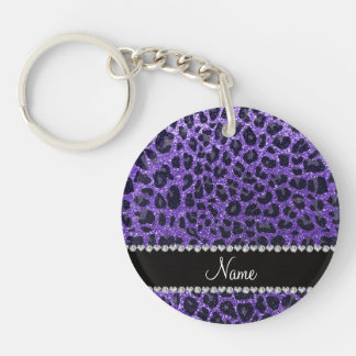 Anpassat namn lila glitter leopard spots