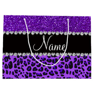 Anpassat namn lila leopard indigo lila glitter
