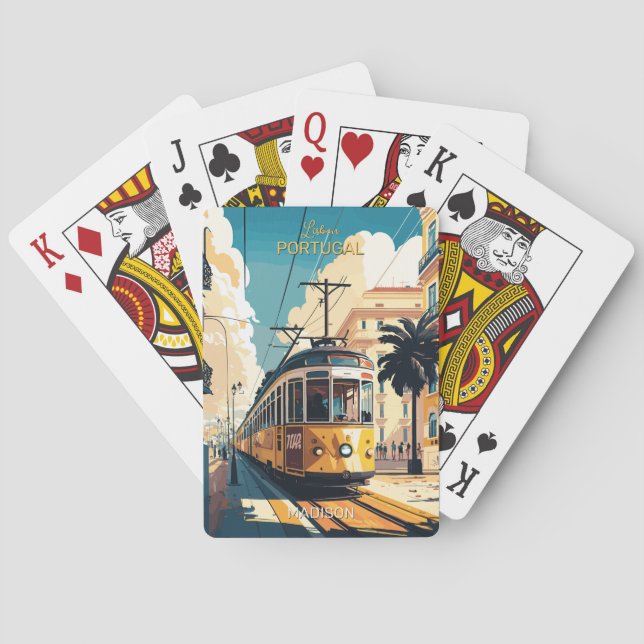 Anpassat namn Lissabon Portugal Casinokort (Baksidan)