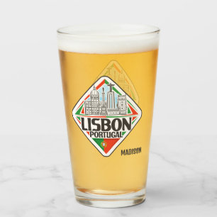 Anpassat namn Lissabon Portugal Glaskopp