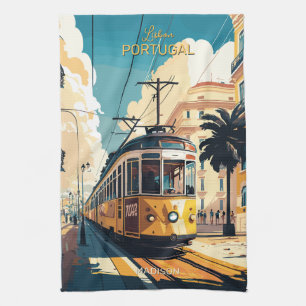 Anpassat namn Lissabon Portugal Kökshandduk