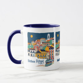 Anpassat namn Lissabon Portugal Mugg