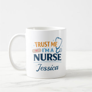 Anpassat namn Lita på mig jag är en sjuksköterska  Kaffemugg