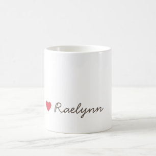 Anpassat Namn Liten Röd Hjärt Symbol Söt Raelynn Kaffemugg