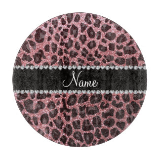 Anpassat namn ljust rosa glitter leopard