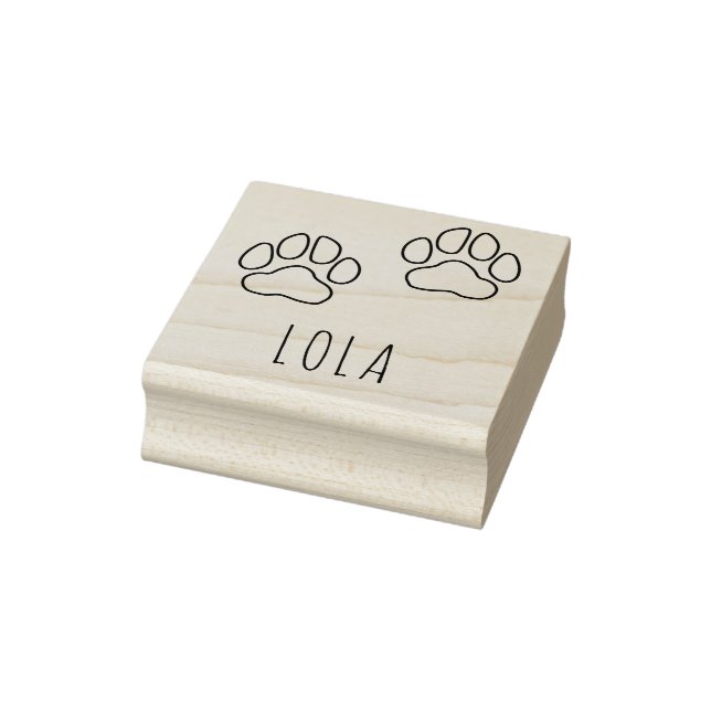 Anpassat namn Lola Paw Print Outline Stämpel (Stämpel)