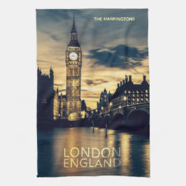 Anpassat namn London Kökshandduk