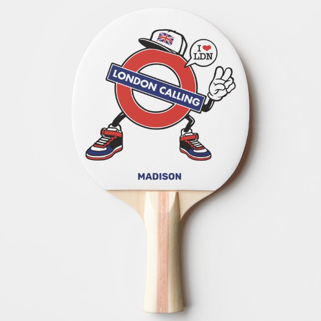 Anpassat namn London-samtal Pingisracket (Framsidan)