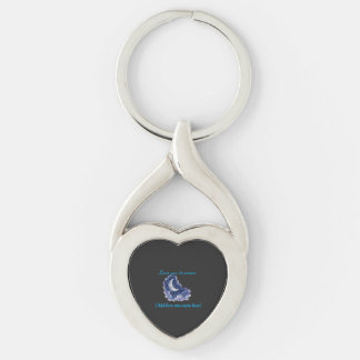 Anpassat Namn Love You to the Moon Vattenfärg Måne Twisted Heart Silverfärgad Nyckelring