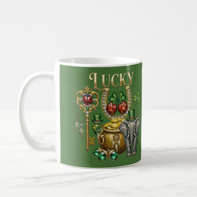 Anpassat namn lyckosymboler  kaffemugg (Vänster)