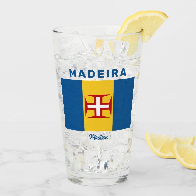 Anpassat namn Madeira-Flagga Glaskopp (Bakside Is)