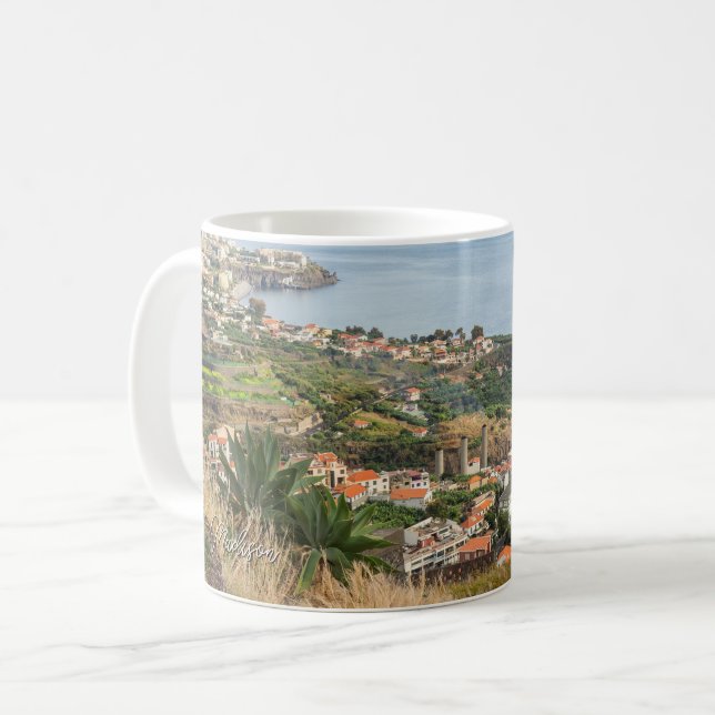 Anpassat namn Madeira Portugal Kaffemugg (Framsida vänster)
