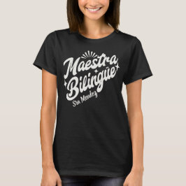 Anpassat namn Maestra Bilingüe Spanska lärare T Shirt
