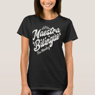 Anpassat namn Maestra Bilingüe Spanska lärare T Shirt