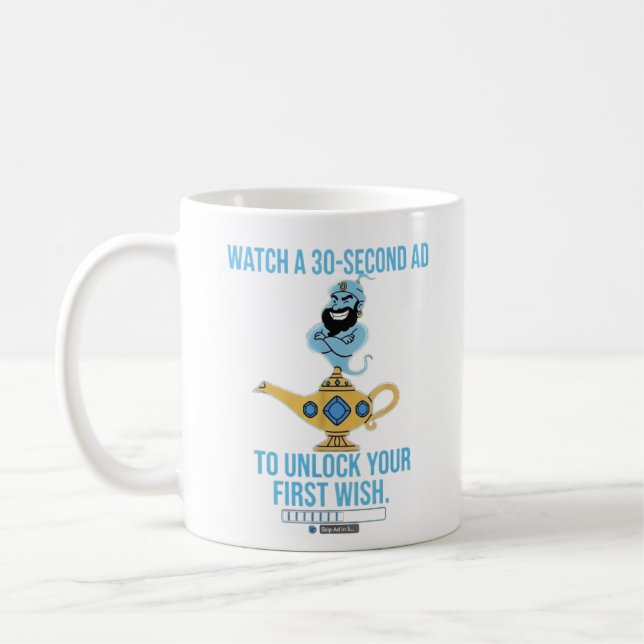 Anpassat namn magisk genilampa kaffemugg (Vänster)