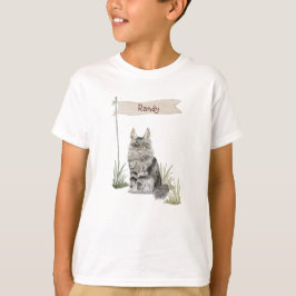Anpassat namn Maine Coon Cat Pet T Shirt