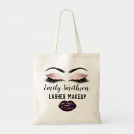 Anpassat namn Makeup Artist Kiss Eyelash Ro Rosa Tygkasse