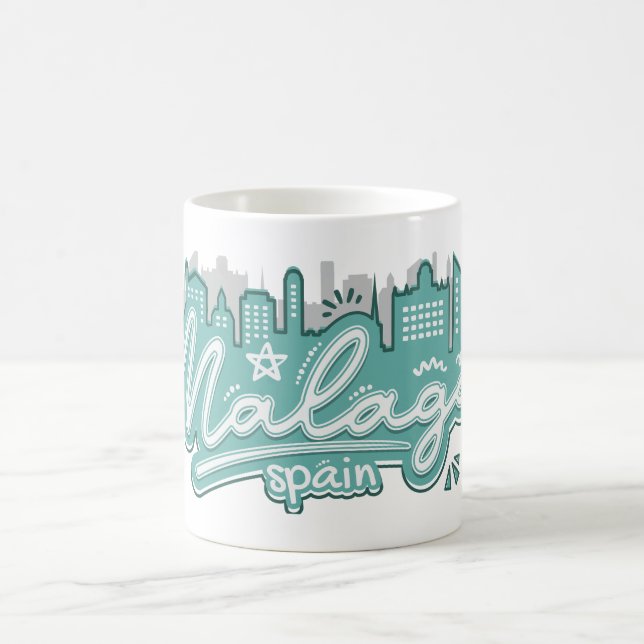 Anpassat namn Malaga Spanien Kaffemugg (Center)
