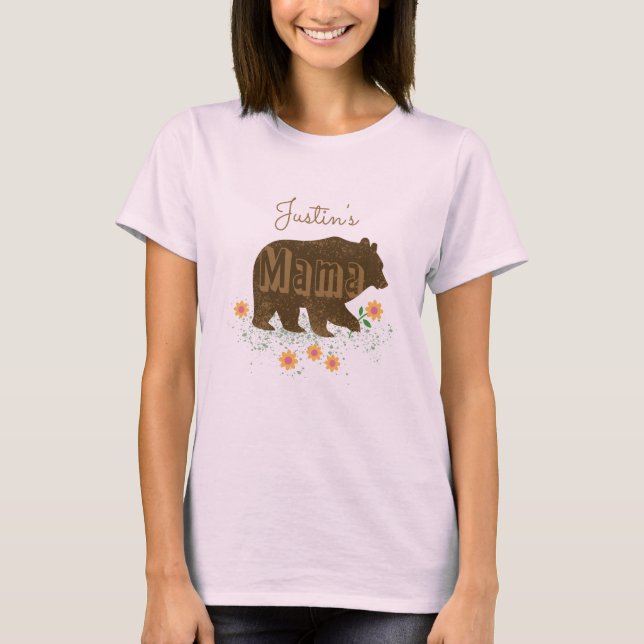 Anpassat Namn Mama Björn T Shirt (Framsida)