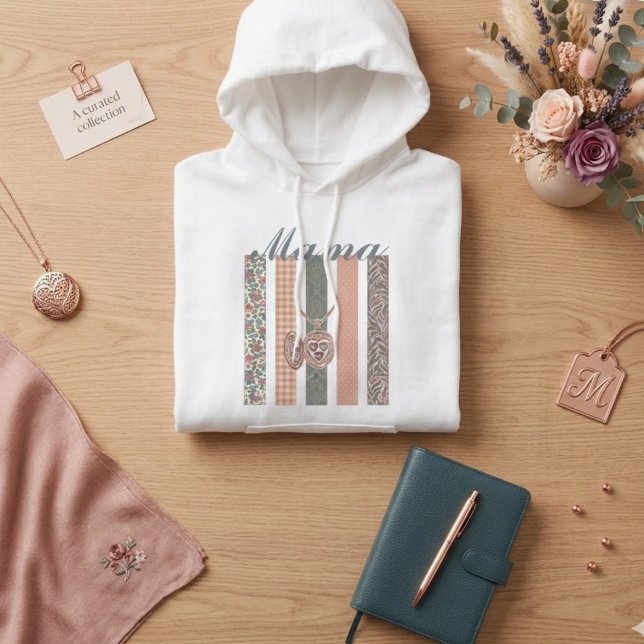 Anpassat namn Mama Floral Locket Hoodie - Personli T Shirt (Skapare uppladdad)