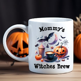 Anpassat namn Mamma Witches Brew Funny Halloween Kaffemugg