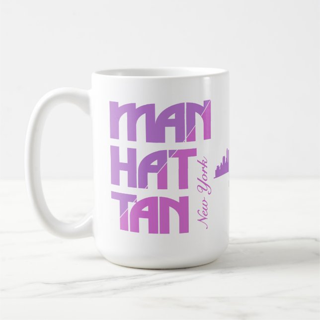 Anpassat Namn Manhattan New York Kaffemugg (Vänster)
