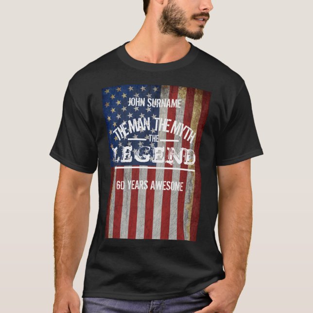 Anpassat Namn Mannen Myten Legenden  T Shirt (Framsida)