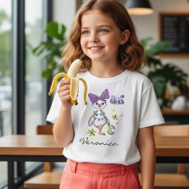 Anpassat Namn Mardi Gras Flicka Goose Karneval T-S T Shirt