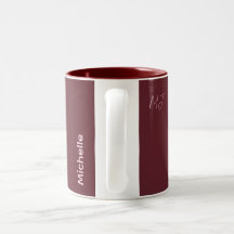 Anpassat namn Maroon & Rosa Chic Script Monogram