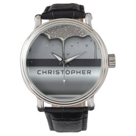 Anpassat namn med droppande flytande metall armbandsur