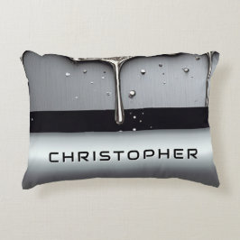 Anpassat namn med droppande flytande metall prydnadskudde