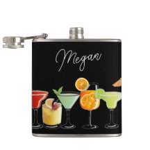 Anpassat namn med färgglada handritade cocktails