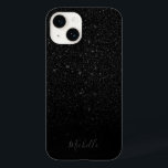 Anpassat namn med lägsta standard för Modern Black<br><div class="desc">Modern Black Glitter minimalist Custom Name iphone case.</div>