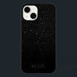 Anpassat namn med lägsta standard för Modern Black<br><div class="desc">Modern Black Glitter minimalist Custom Name iphone case.</div>