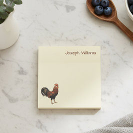 Anpassat namn med Vintage Tupp Konst Klisterlappar Post-it Block