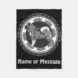 Anpassat namn/meddelande för Hund älskare Akita Fleecefilt