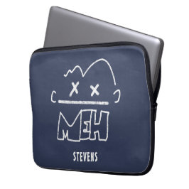 Anpassat namn Meh Funny Ansikte Emoji Laptop Fodral