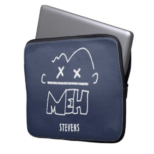 Anpassat namn Meh Funny Ansikte Emoji Laptop Fodral