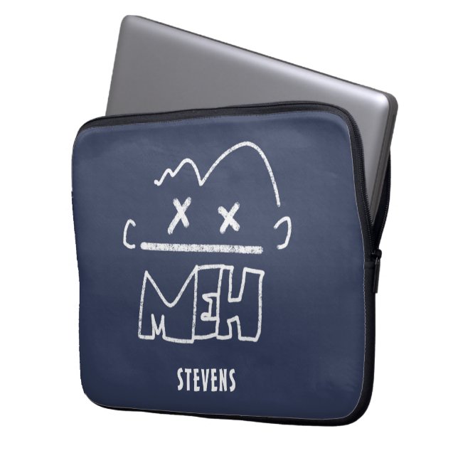 Anpassat namn Meh Funny Ansikte Emoji Laptop Fodral (Framsidan Vänster)
