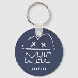 Anpassat namn Meh Funny Ansikte Emoji Nyckelring