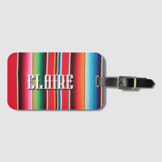 Anpassat namn Mexico Serape – Mexikansk Poncho-ran Bagagebricka