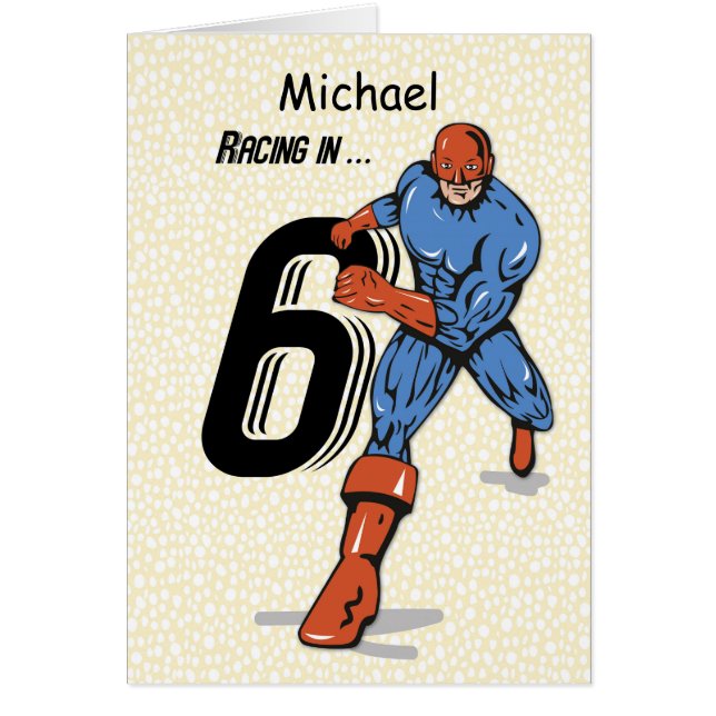 Anpassat namn, Michael, 6e-dagshushjälten Hälsningskort (Framsidan)