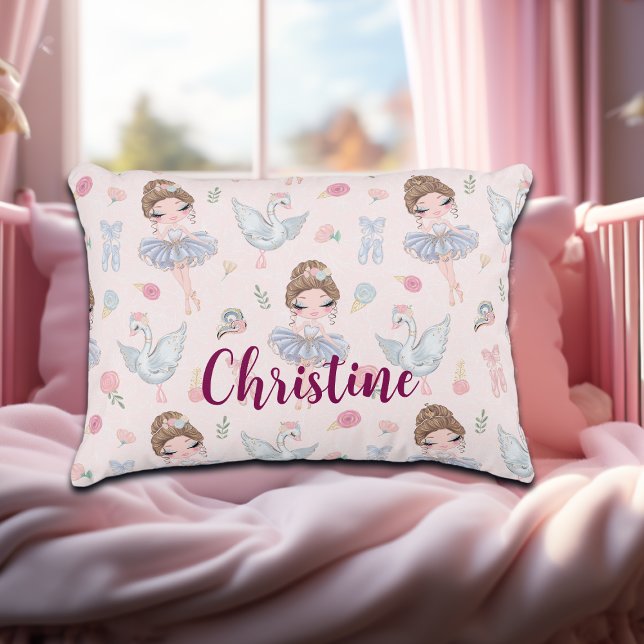 Anpassat namn Min Sweet Ballerina Prydnadskudde (Skapare uppladdad)