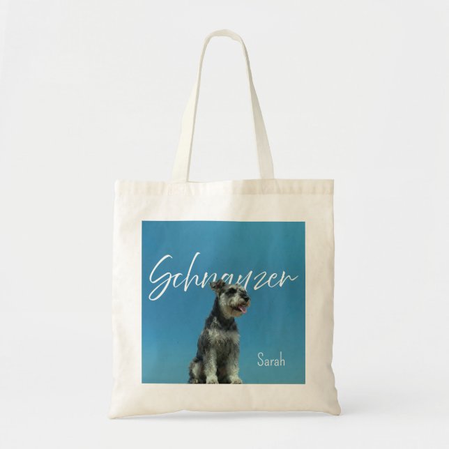 Anpassat Namn Miniature Schnauzer Hund Älskare Ret Tygkasse (Framsidan)