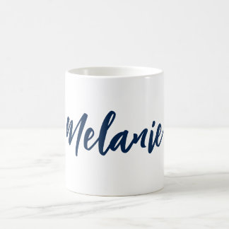 Anpassat namn: Minimalistisk marin vit kaffe Mugg