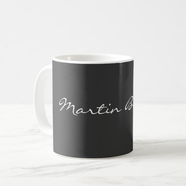 Anpassat namn - minimalistisk modern kaffemugg (Framsida vänster)
